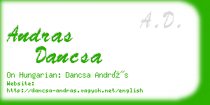 andras dancsa business card